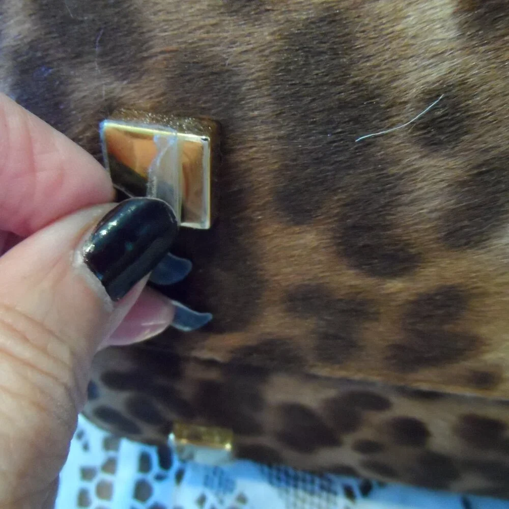 New Michaek Kors Collection Brown Leopard Calf Hair/Croc Print Leather Bag - Picture 16 of 16